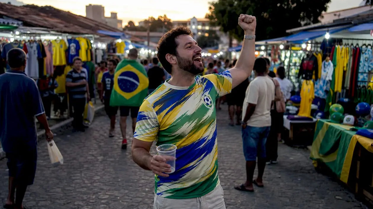 Football fan wearing 2026 World Cup jersey outdoors