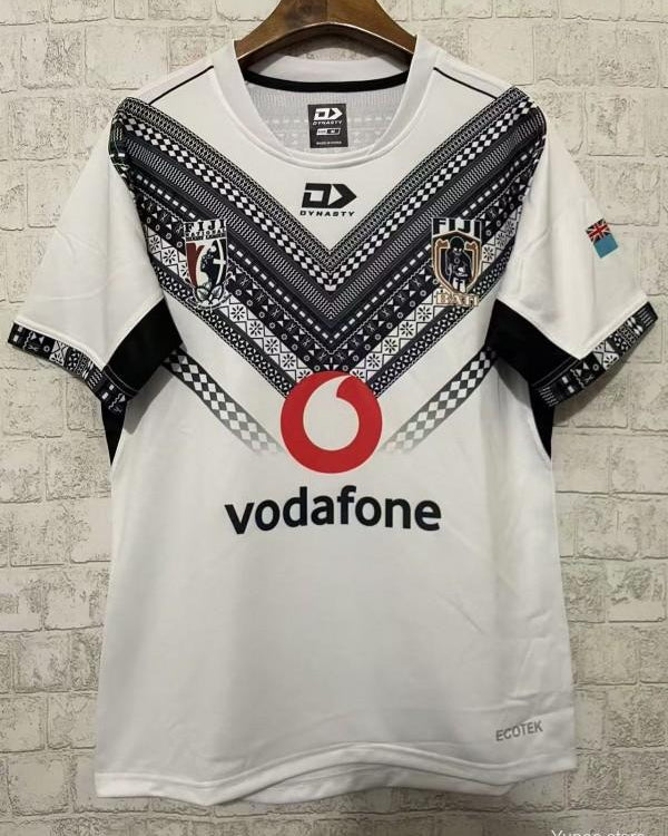 2026 Fiji Warriors White Jersey with Black Tribal Pattern - GOATORG STORE