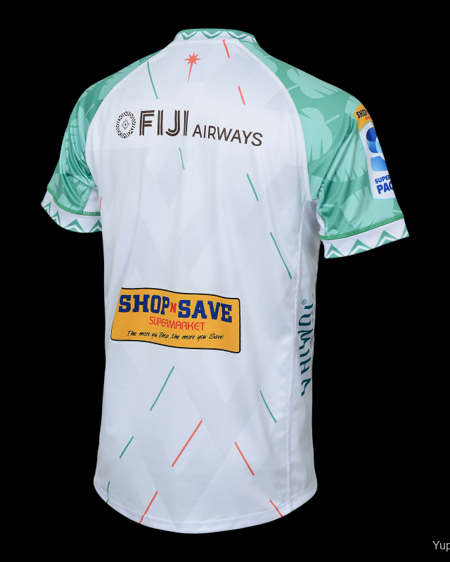 2025/26 Fijian Drua White Away Jersey with Green Sleeves - GOATORG STORE