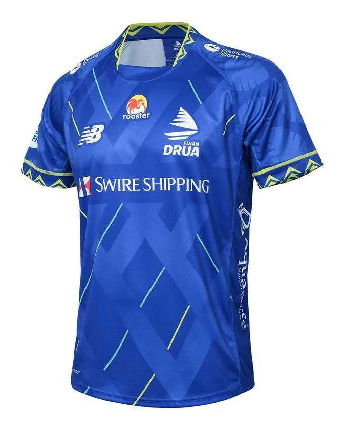 2025/26 Fijian Drua Royal Blue Geometric Pattern Home Jersey - GOATORG STORE