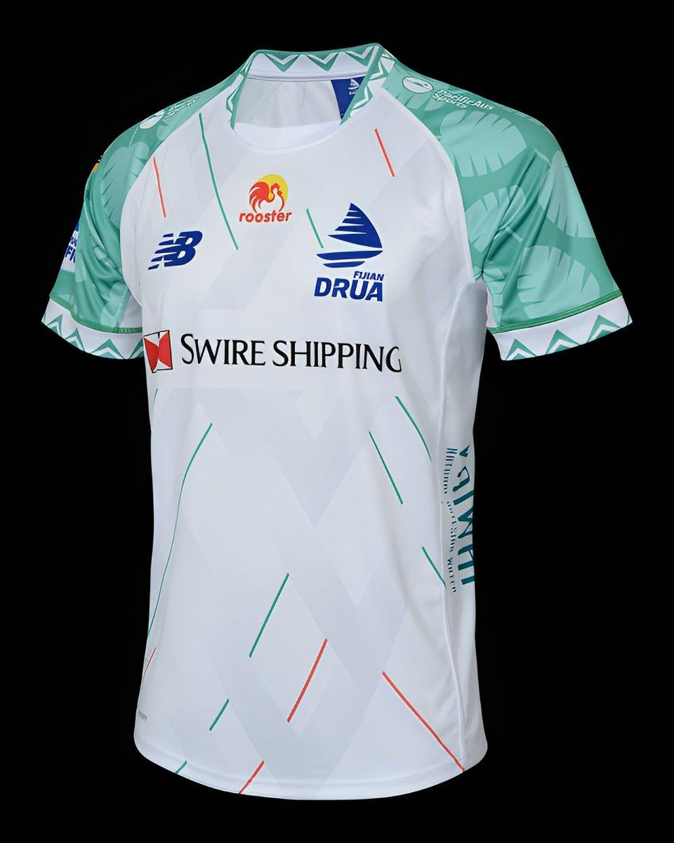 2025/26 Fijian Drua White Away Jersey with Green Sleeves - GOATORG STORE
