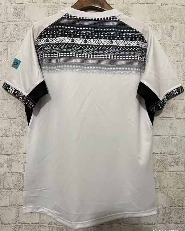 2026 Fiji Warriors White Jersey with Black Tribal Pattern - GOATORG STORE