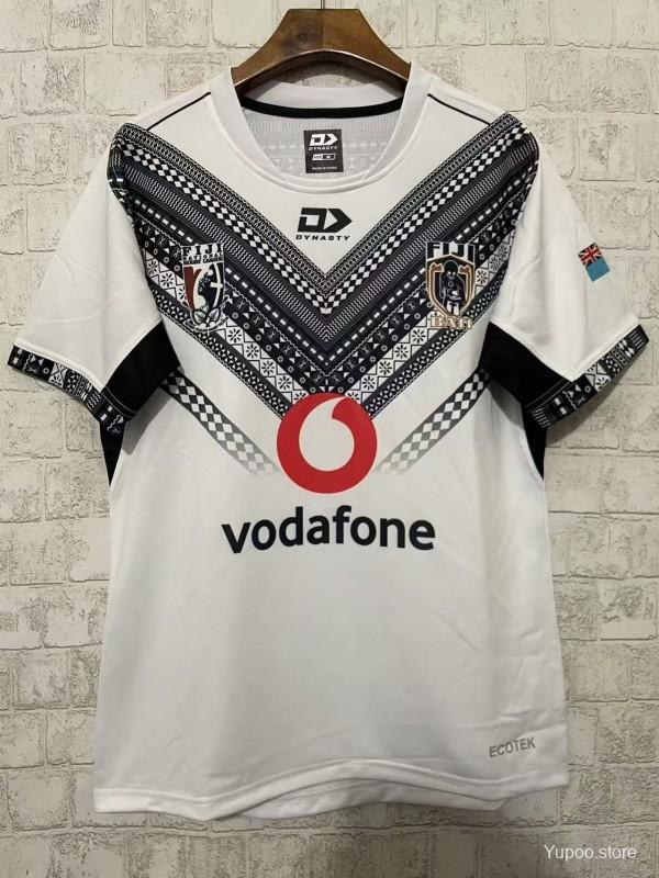 2026 Fiji Warriors White Jersey with Black Tribal Pattern - GOATORG STORE