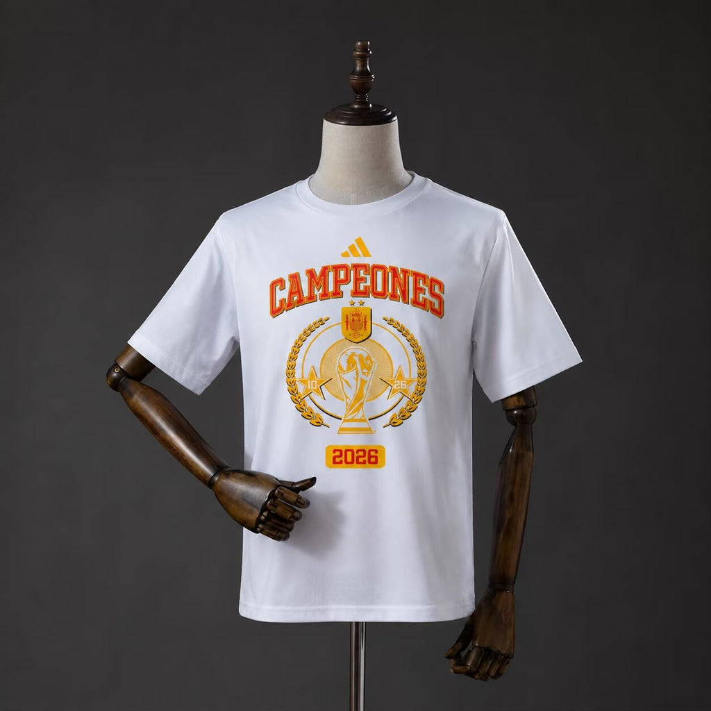 2026 Spain World Cup Champion White T-Shirt with Print GOATORG STORE