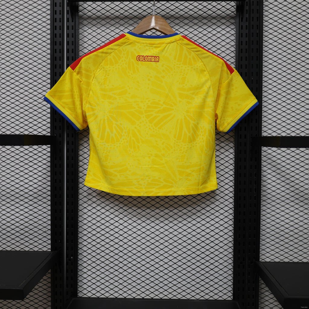 2026 Colombia Women's Yellow Home Crop Top Style Player Version Jersey - GOATORG STORE