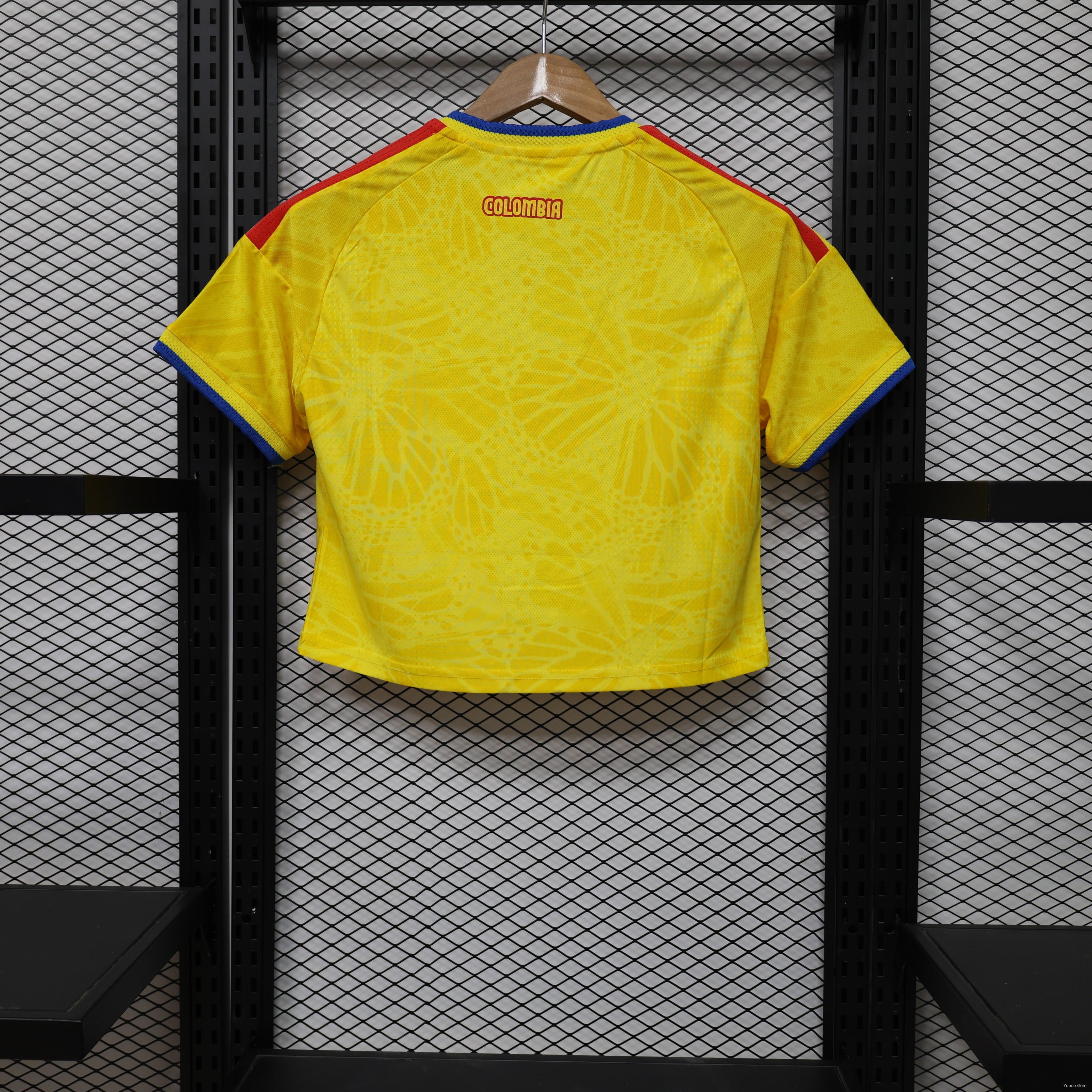 2026 Colombia Women's Yellow Home Crop Top Style Player Version Jersey - GOATORG STORE
