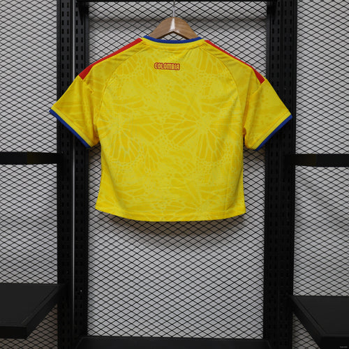 2026 Colombia Women's Yellow Home Crop Top Style Player Version Jersey - GOATORG STORE