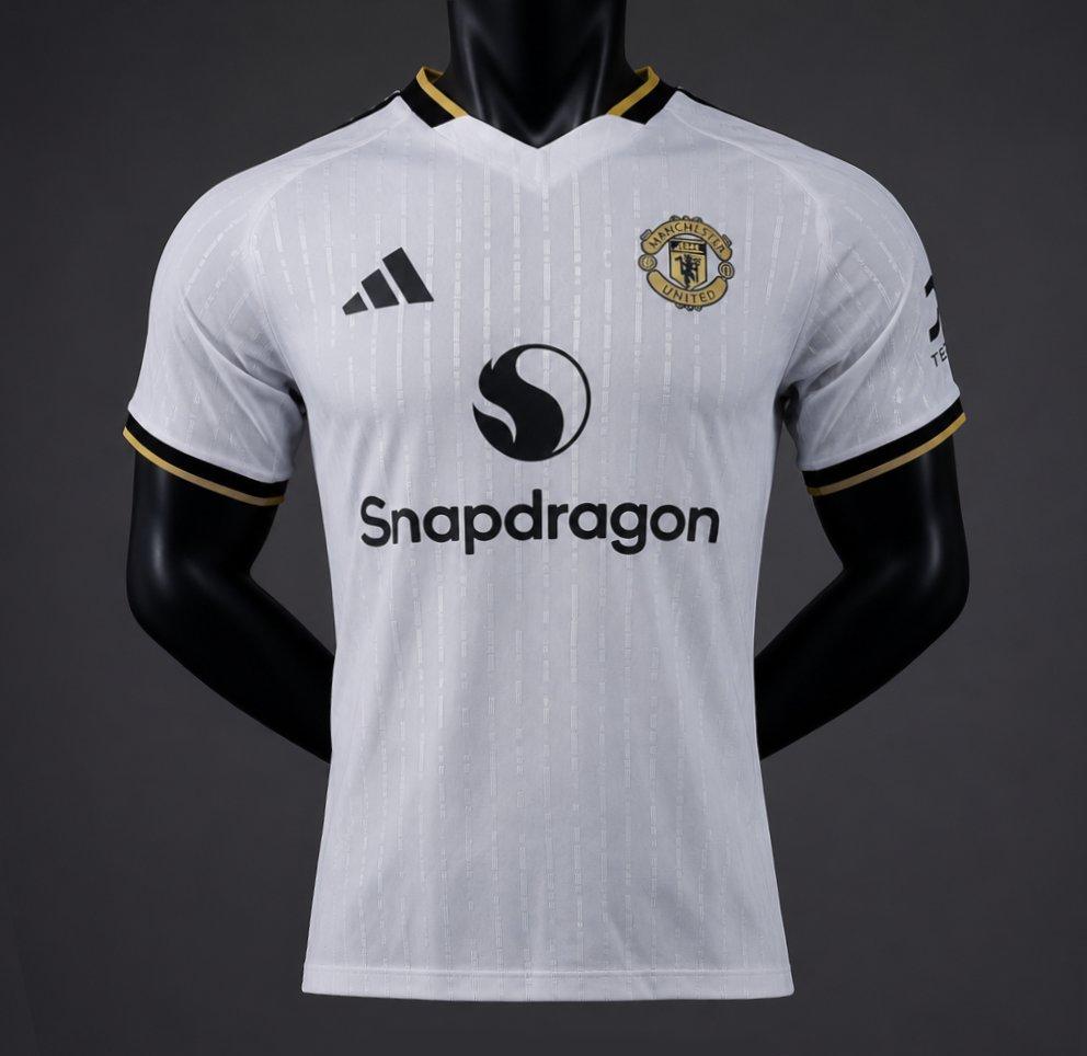 26/27 Manchester United White with Gold Trim Away Player Version Jersey GOATORG STORE