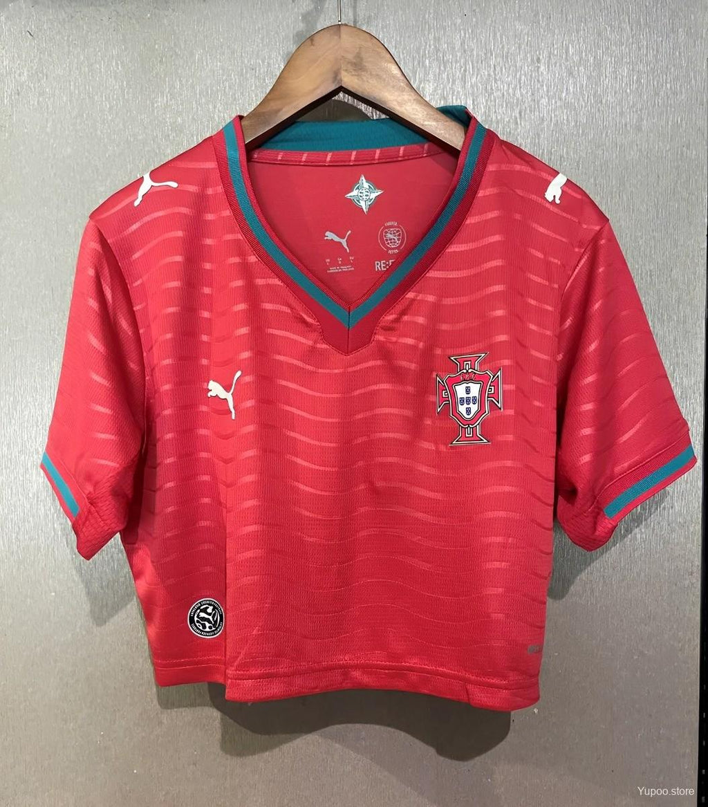 2026 Portugal Women's Cropped Home Jersey - GOATORG STORE