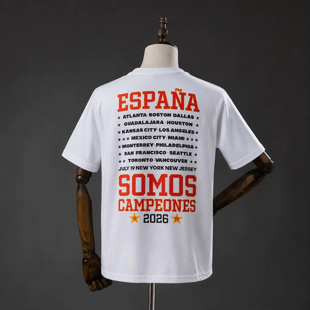 2026 Spain World Cup Champion White T-Shirt with Print GOATORG STORE