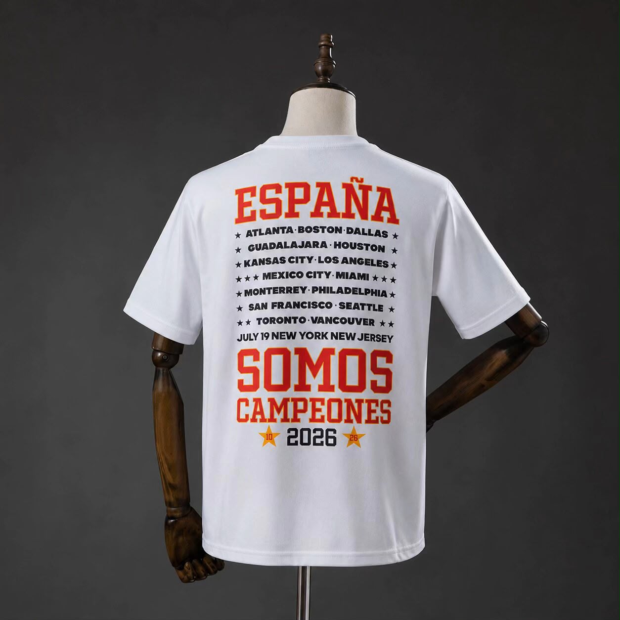 2026 Spain World Cup Champion White T-Shirt with Print GOATORG STORE
