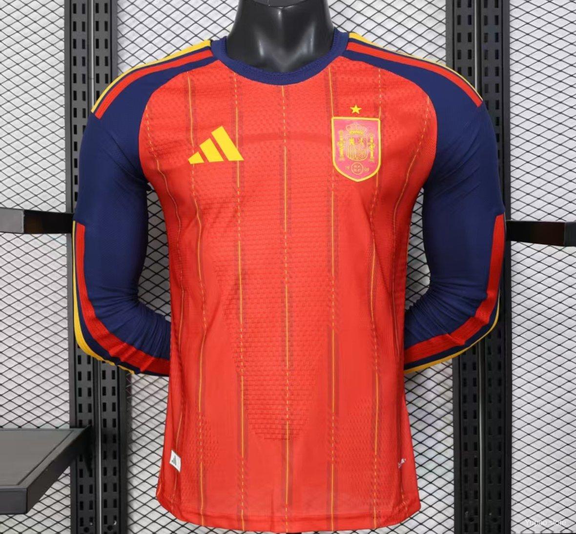 2026 Spain Home Long Sleeve Player Jersey