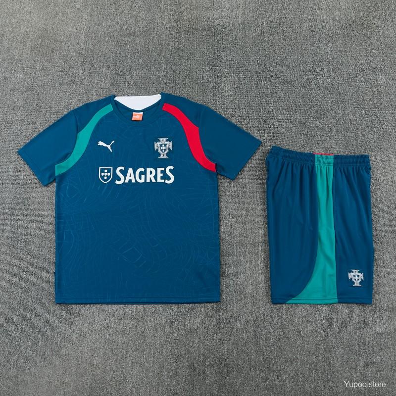 26/27 Portugal Dark Teal Short Sleeve+Soccer Shorts