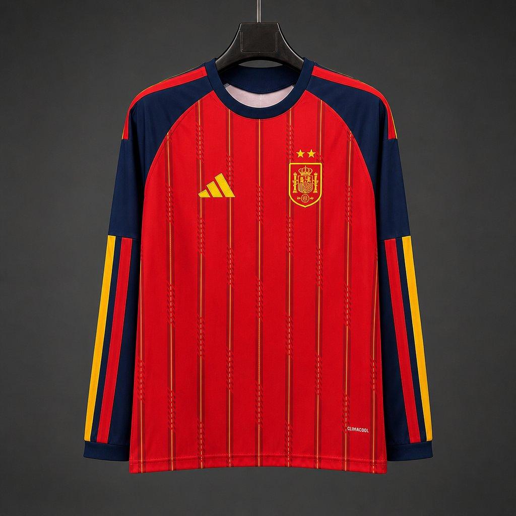 2026 Spain Home Long Sleeve Fan Jersey GOATORG STORE