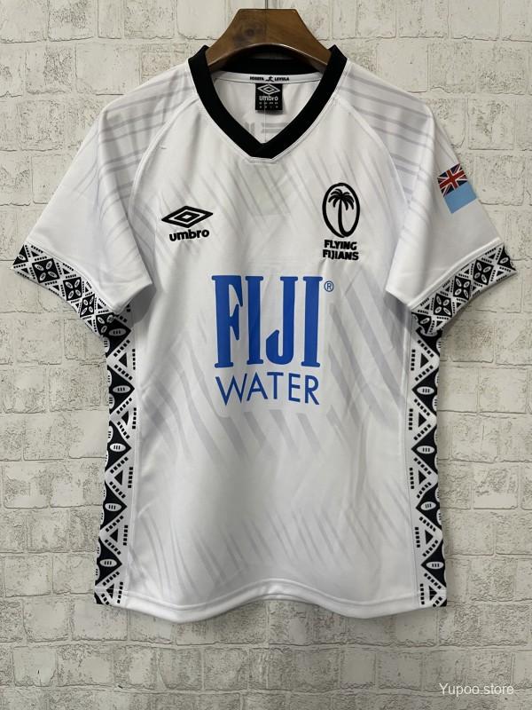 2026 Fiji Flying Fijians White Jersey with Indigenous Patterns - GOATORG STORE