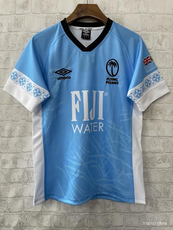 2026 Fiji Flying Fijians Sky Blue Jersey with Indigenous Patterns - GOATORG STORE