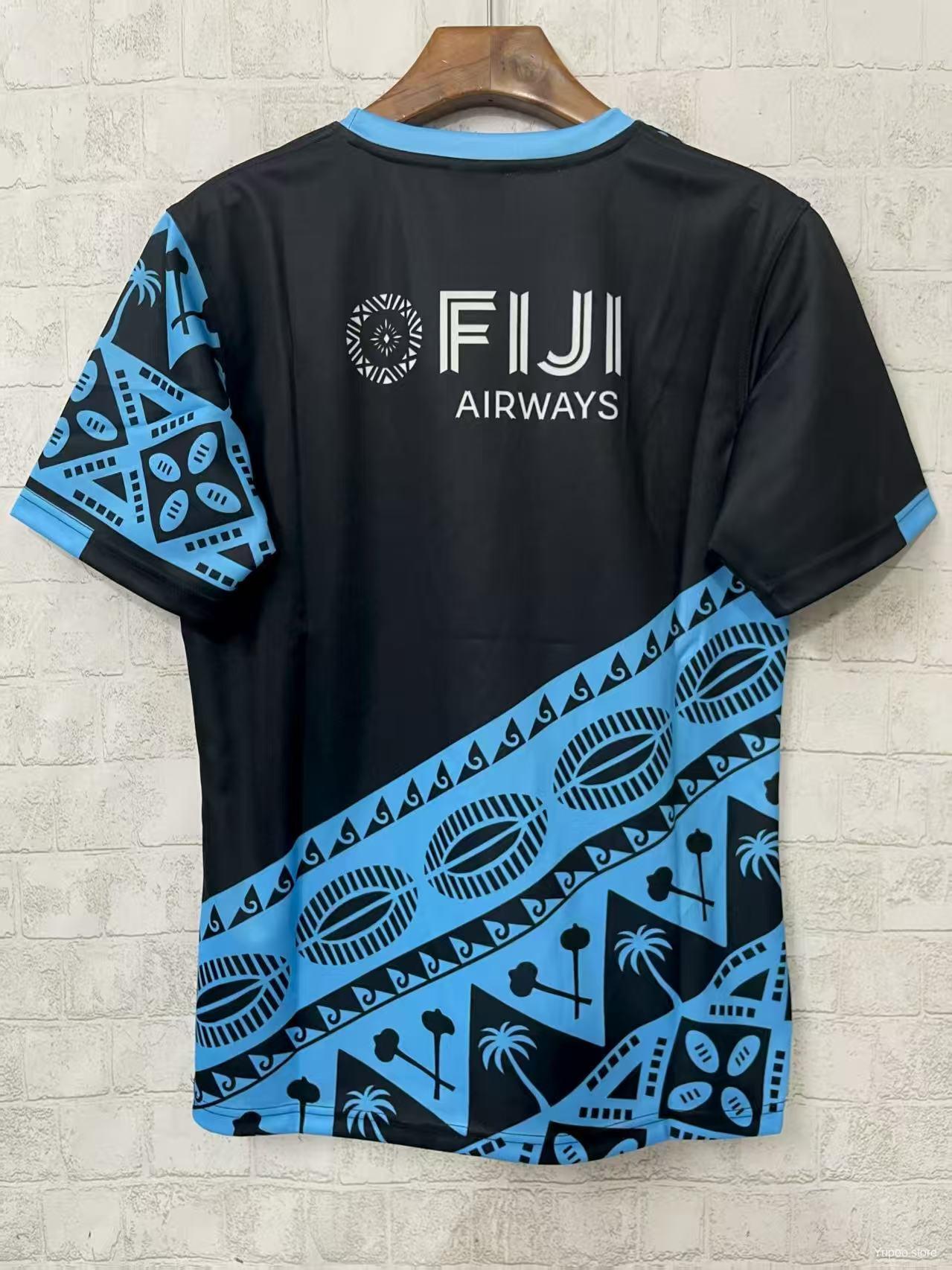 2026 Fiji Black with Pacific Island Art Jersey - GOATORG STORE