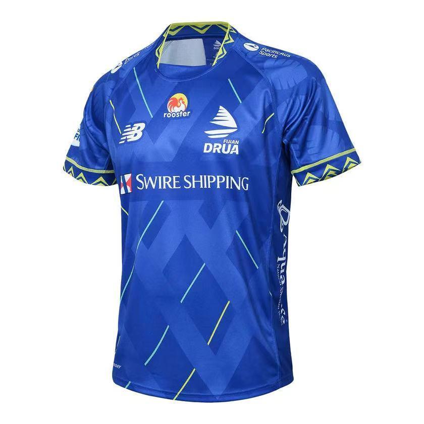 2025/26 Fijian Drua Royal Blue Geometric Pattern Home Jersey - GOATORG STORE