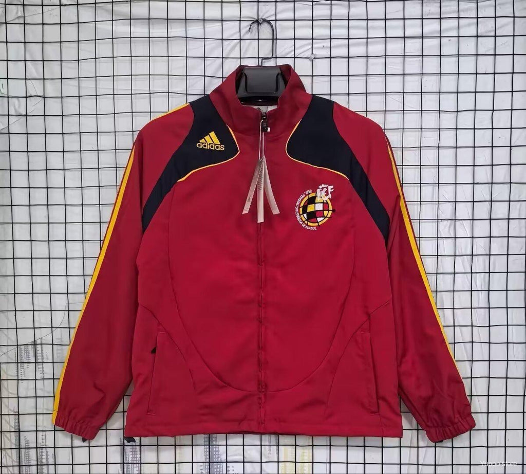 2026 Spain Vintage Adidas Red Full Zipper Windbreaker - GOATORG STORE