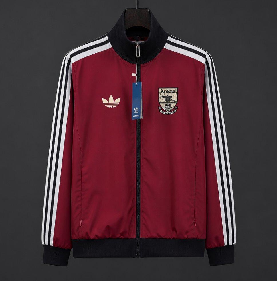 26/27 Arsenal Track Jacket Burgundy Black Full Zipper Windbreaker GOATORG STORE