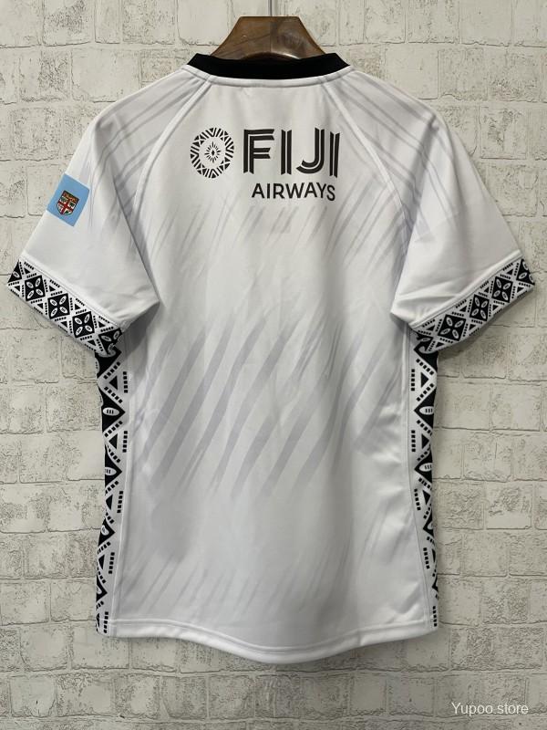 2026 Fiji Flying Fijians White Jersey with Indigenous Patterns - GOATORG STORE
