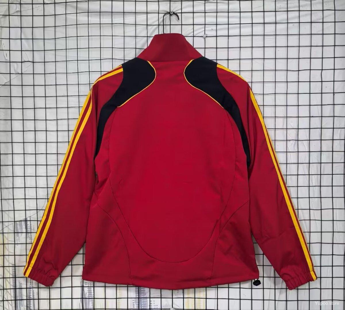 2026 Spain Vintage Adidas Red Full Zipper Windbreaker - GOATORG STORE
