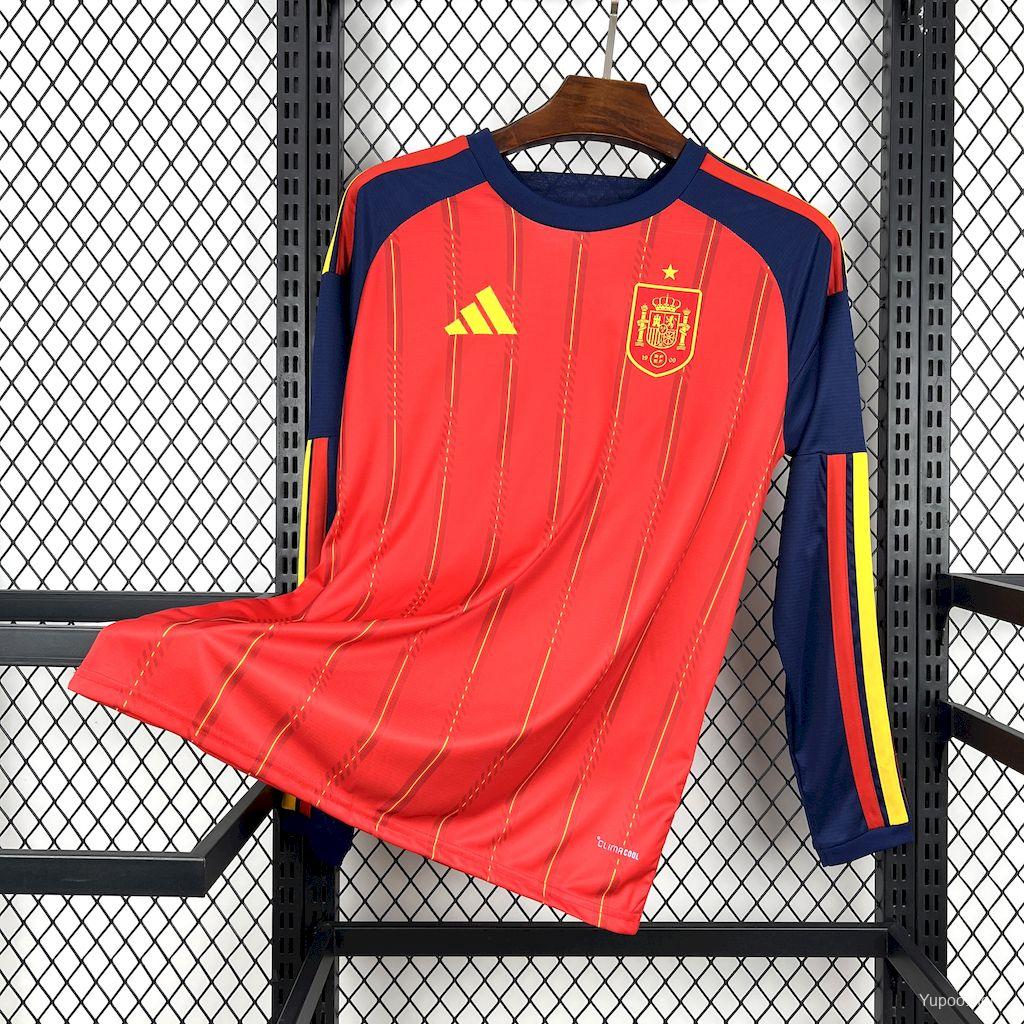 2026 Spain Home Long Sleeve Fan Jersey