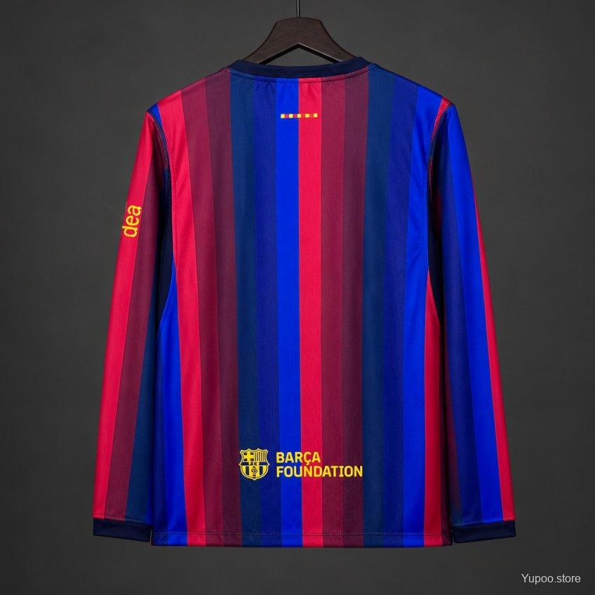 26/27 Barcelona Blue & Red Stripes Long Sleeve Home Jersey GOATORG STORE