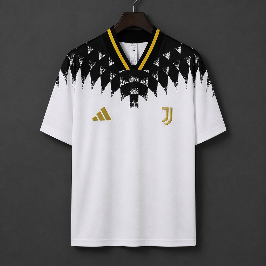 26/27 Juventus White with Black Geometric Pattern 1994 Vintage Remake Jersey GOATORG STORE