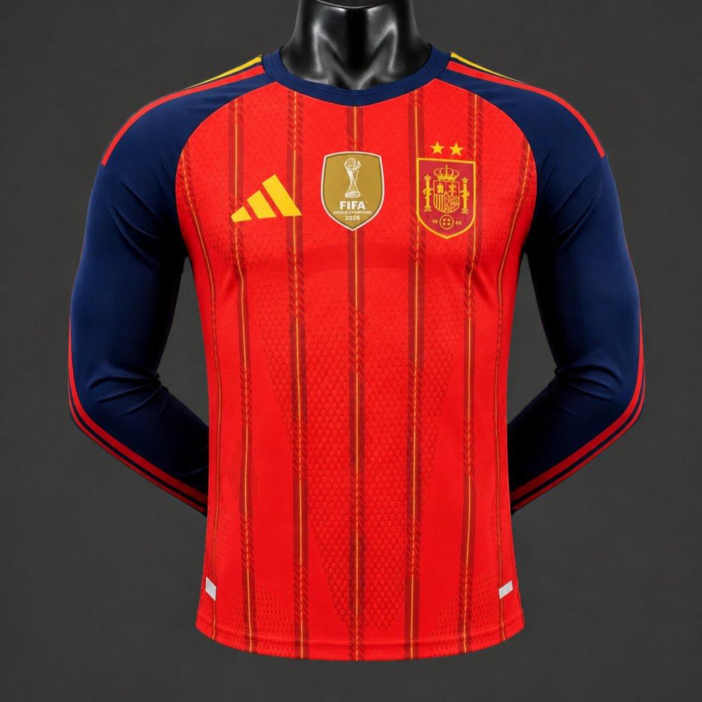 2026 Spain Home Long Sleeve Player Jersey GOATORG STORE