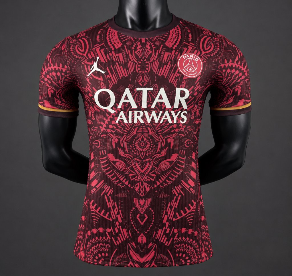 Player Version 26/27 Paris Saint-Germain Dark Red with Tribal Pattern Special Edition Jersey GOATORG STORE